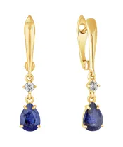 Женские Серьги_Серебро .925_САПФИР_Нанокристалл_2-Лазурит-Онлайн