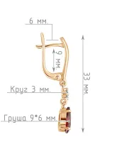 Женские Серьги_Серебро .925_ГРАНАТ_Нанокристалл_4-Лазурит-Онлайн