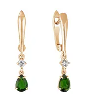 Женские Серьги_Серебро .925_ХРОМДИОПСИД_Нанокристалл_2-Лазурит-Онлайн