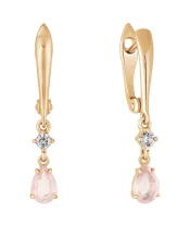 Женские Серьги_Серебро .925_КВАРЦ РОЗОВЫЙ_Нанокристалл_2-Лазурит-Онлайн