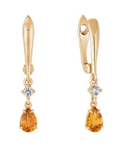 Женские Серьги_Серебро .925_ЦИТРИН_Нанокристалл_2-Лазурит-Онлайн