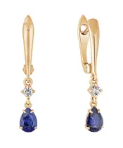 Женские Серьги_Серебро .925_САПФИР_Нанокристалл_2-Лазурит-Онлайн