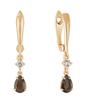 Женские Серьги_Серебро .925_РАУХТОПАЗ_Нанокристалл_2-Лазурит-Онлайн