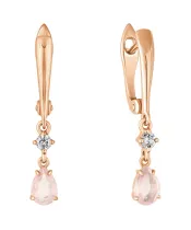 Женские Серьги_Серебро .925_КВАРЦ РОЗОВЫЙ_Нанокристалл_2-Лазурит-Онлайн