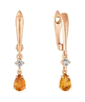 Женские Серьги_Серебро .925_ЦИТРИН_Нанокристалл_2-Лазурит-Онлайн