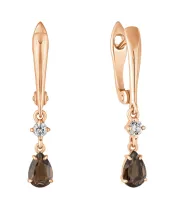 Женские Серьги_Серебро .925_РАУХТОПАЗ_Нанокристалл_2-Лазурит-Онлайн