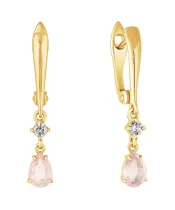 Женские Серьги_Серебро .925_КВАРЦ РОЗОВЫЙ_Нанокристалл_2-Лазурит-Онлайн