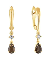 Женские Серьги_Серебро .925_РАУХТОПАЗ_Нанокристалл_2-Лазурит-Онлайн