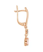 Женские Серьги_Серебро .925_КВАРЦ РОЗОВЫЙ_Нанокристалл_3-Лазурит-Онлайн