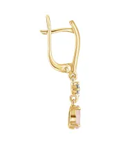 Женские Серьги_Серебро .925_КВАРЦ РОЗОВЫЙ_Нанокристалл_3-Лазурит-Онлайн