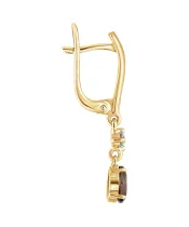 Женские Серьги_Серебро .925_РАУХТОПАЗ_Нанокристалл_3-Лазурит-Онлайн