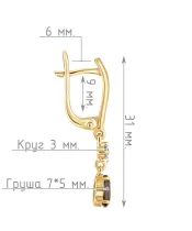 Женские Серьги_Серебро .925_РАУХТОПАЗ_Нанокристалл_4-Лазурит-Онлайн