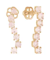 Женские Серьги_Серебро .925_КВАРЦ РОЗОВЫЙ__2-Лазурит-Онлайн