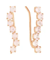 Женские Серьги_Серебро .925_КВАРЦ РОЗОВЫЙ__2-Лазурит-Онлайн