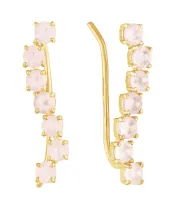 Женские Серьги_Серебро .925_КВАРЦ РОЗОВЫЙ__2-Лазурит-Онлайн