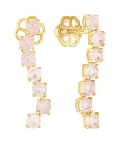 Женские Серьги_Серебро .925_КВАРЦ РОЗОВЫЙ__2-Лазурит-Онлайн