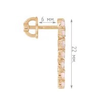 Женские Серьги_Серебро .925_КВАРЦ РОЗОВЫЙ__4-Лазурит-Онлайн