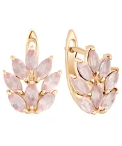 Женские Серьги_Серебро .925_КВАРЦ РОЗОВЫЙ__2-Лазурит-Онлайн