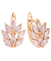 Женские Серьги_Серебро .925_КВАРЦ РОЗОВЫЙ__2-Лазурит-Онлайн