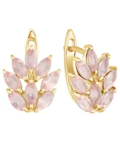 Женские Серьги_Серебро .925_КВАРЦ РОЗОВЫЙ__2-Лазурит-Онлайн