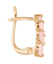 Женские Серьги_Серебро .925_КВАРЦ РОЗОВЫЙ__3-Лазурит-Онлайн