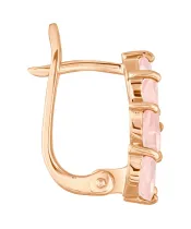 Женские Серьги_Серебро .925_КВАРЦ РОЗОВЫЙ__3-Лазурит-Онлайн