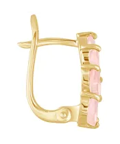 Женские Серьги_Серебро .925_КВАРЦ РОЗОВЫЙ__3-Лазурит-Онлайн