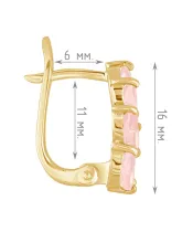 Женские Серьги_Серебро .925_КВАРЦ РОЗОВЫЙ__4-Лазурит-Онлайн