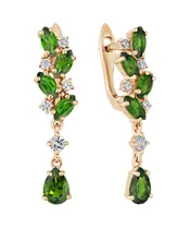 Женские Серьги_Серебро .925_ХРОМДИОПСИД_Нанокристалл_2-Лазурит-Онлайн