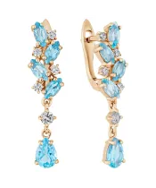 Женские Серьги_Серебро .925_ТОПАЗ_Нанокристалл_2-Лазурит-Онлайн