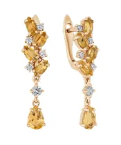 Женские Серьги_Серебро .925_ЦИТРИН_Нанокристалл_2-Лазурит-Онлайн