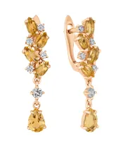 Женские Серьги_Серебро .925_ЦИТРИН_Нанокристалл_2-Лазурит-Онлайн