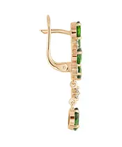 Женские Серьги_Серебро .925_ХРОМДИОПСИД_Нанокристалл_3-Лазурит-Онлайн