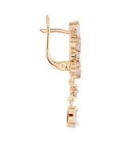 Женские Серьги_Серебро .925_КВАРЦ РОЗОВЫЙ_Нанокристалл_3-Лазурит-Онлайн