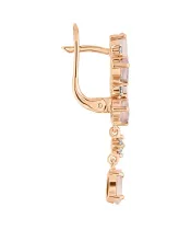 Женские Серьги_Серебро .925_КВАРЦ РОЗОВЫЙ_Нанокристалл_3-Лазурит-Онлайн