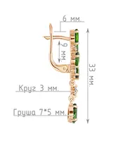 Женские Серьги_Серебро .925_ХРОМДИОПСИД_Нанокристалл_4-Лазурит-Онлайн