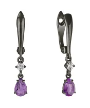 Женские Серьги_Серебро .925_АМЕТИСТ_Нанокристалл_2-Лазурит-Онлайн