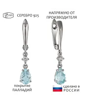 Женские Серьги_Серебро .925_ТОПАЗ_Нанокристалл_1-Лазурит-Онлайн