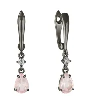 Женские Серьги_Серебро .925_КВАРЦ РОЗОВЫЙ_Нанокристалл_2-Лазурит-Онлайн