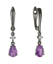 Женские Серьги_Серебро .925_АМЕТИСТ_Нанокристалл_2-Лазурит-Онлайн