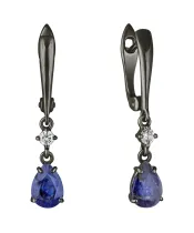 Женские Серьги_Серебро .925_САПФИР_Нанокристалл_2-Лазурит-Онлайн