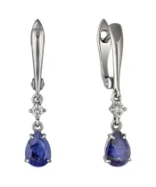 Женские Серьги_Серебро .925_САПФИР_Нанокристалл_2-Лазурит-Онлайн