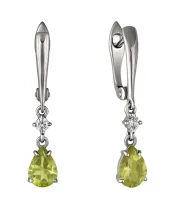 Женские Серьги_Серебро .925_ХРИЗОЛИТ_Нанокристалл_2-Лазурит-Онлайн