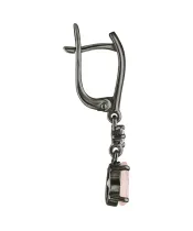 Женские Серьги_Серебро .925_КВАРЦ РОЗОВЫЙ_Нанокристалл_3-Лазурит-Онлайн