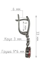Женские Серьги_Серебро .925_ГРАНАТ_Нанокристалл_4-Лазурит-Онлайн