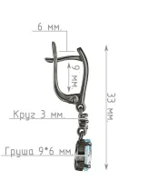 Женские Серьги_Серебро .925_ТОПАЗ_Нанокристалл_4-Лазурит-Онлайн