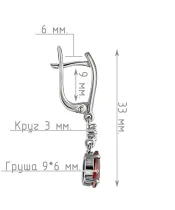 Женские Серьги_Серебро .925_ГРАНАТ_Нанокристалл_4-Лазурит-Онлайн