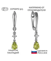 Женские Серьги_Серебро .925_ХРИЗОЛИТ_Нанокристалл_1-Лазурит-Онлайн