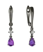 Женские Серьги_Серебро .925_АМЕТИСТ_Нанокристалл_2-Лазурит-Онлайн