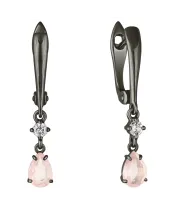 Женские Серьги_Серебро .925_КВАРЦ РОЗОВЫЙ_Нанокристалл_2-Лазурит-Онлайн